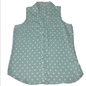Express Portofino Sleeveless Blouse with Polkadots Medium
